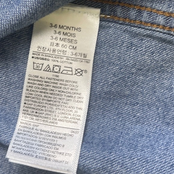 Baby Gap‎ Denim Western Style Button Down Shirt 3-6 Months - Picture 5 of 7